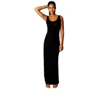 QTUN Robe Debardeur Longue Femme Ete Sexy Habille A La Mode Basique Unie Tunique sans Manches Col Rond Decontractee Robe Moulante pour Plage Soirée Cocktail Vacance Party Long Maxi Plain Jersey Dress