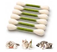 QTVKMAS Jouet Bâtonnet de Coton Géant pour Chat à l'herbe à Chat, Lot de 6 Jouets à Mâcher en Feutre Durable, Kicker Interactif pour Chat d'Intérieur Contre l'Ennui(Green)