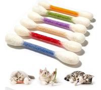 QTVKMAS Jouet Bâtonnet de Coton Géant pour Chat à l'herbe à Chat, Lot de 6 Jouets à Mâcher en Feutre Durable, Kicker Interactif pour Chat d'Intérieur Contre l'Ennui(Mix)