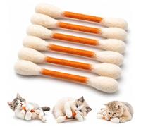 QTVKMAS Jouet Bâtonnet de Coton Géant pour Chat à l'herbe à Chat, Lot de 6 Jouets à Mâcher en Feutre Durable, Kicker Interactif pour Chat d'Intérieur Contre l'Ennui(Orange)