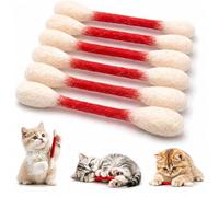 QTVKMAS Jouet Bâtonnet de Coton Géant pour Chat à l'herbe à Chat, Lot de 6 Jouets à Mâcher en Feutre Durable, Kicker Interactif pour Chat d'Intérieur Contre l'Ennui(Red)