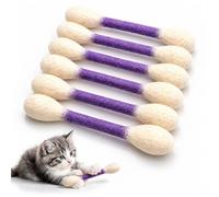 QTVKMAS Jouet Bâtonnet de Coton Géant pour Chat à l'herbe à Chat, Lot de 6 Jouets à Mâcher en Feutre Durable, Kicker Interactif pour Chat d'Intérieur Contre l'Ennui(Purple)