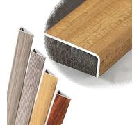 QTWLG 120cm L Profilé Nez De Marche 90cm Bordure D'escalier De Grain De Bois Protecteur De Bord D'escalier en Métal pour Escalier en Bois/Vinyle/Carrelage(Oak Grain,1200 * 25 * 10mm)