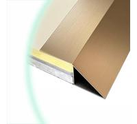 QTWLG Bande De Seuil De Plancher en Métal 100cm Bandes De Transition en Acier Inoxydable pour Portes Profil De Transition De Plancher Bois pour Seuils Réducteur(Gold,5cm*5cm)