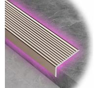 QTWLG Bordure D'escalier En Aluminium 90 100 120CM Moulure De Nez De Marche Bande De Compensation Du Bord De Marche Extérieur Protecteur De Bord D'escalier Largeur 3 4 5 7 10cm(Purple Gold,W3CM*L100CM