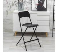 QTWLG Chaise Pliante en Bois Tabouret Pliant pour Cuisine Comptoir Camping Tabouret De Bar Pliable avec Dossier Et Repose-Pieds(Black,74cm)