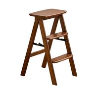 QTWLG Escabeau Tabouret en Bois, Tabouret Pliant À 3 Marches, Chaise Pliante Antidérapant pour Cuisine, Comptoir, Maison, Bibliothèque, Camping