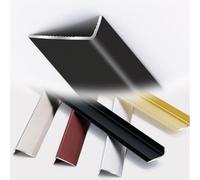 QTWLG Nez De Marche En Aluminium, Bordure D'escalier Intérieure Et Extérieure, Protecteur De Bord D'escalier Antidérapant, Nez De Rebord De Fenêtre En Forme De L Découpable 90cm - Personnalisé(Black,7