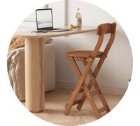 QTWLG Tabouret Pliant en Bambou, Chaise Pliante en Bois, pour Maison, Bibliothèque, Cuisine, Tabouret De Bar Pliable avec Dossier Et Repose-Pieds(Brown,69cm)