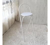 QTWLG Tabouret Pliant Portable 60cm 65cm 70cm 75cm Chaise Pliante en Bois avec Dossier Et Repose-Pieds Tabouret De Bar Pliable pour Maison, Camping Et Cuisine(White,75cm)