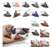 QTYQWC 1.4 "Collier de Pendentif à tête de Loup Natural Crystal Crystal Amethyst Quartz Aventurine DIY Facturé Accessoires Animal Accessoires BIELLES, Tiger Eye