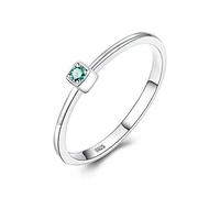QTYQWC 100% Emerald Gemstone Wedding Engagement White Ring Jewelry
