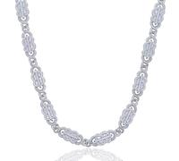 QTYQWC 14 carats d'or sur 925 Silver Moissanite Cuban Chain avec un pendentif en panneaux dollar - Urban Flair rencontre le hip-hop punk. Un cadeau pour l'homme qui possède son style avec confiance,