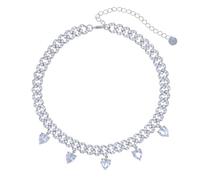 QTYQWC 14K Gold Plus de 925 Silver Charming Heart en forme de coeur Pink Moisanite Pendant, Collier de tennis hip-hop féminin sophistiqué pour le romantique moderne