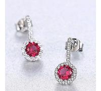 QTYQWC 925 Boucles d'oreilles de Goujon Brillantes en Saphir