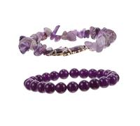 QTYQWC ACCESSOIRES FILLES ACCESSOIRES AMETHYST BRACELET LETTRE LETTRE PIE PIE CLAGE POUR FEMME Collier perlé en pierre naturelle