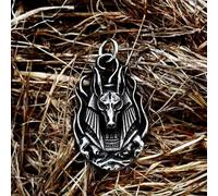 QTYQWC Acier inoxydable dieu égyptien anubis collier pendant punk hip hop rock bijoux