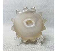QTYQWC Agate rayée Geode Heart en Forme de cœur Polie à la Main Gift Home Gift Spiritual Ornement Crystals décoratifs et Pierres, Taille 78 mm 78 mm