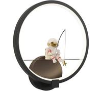 QTYQWC Anneau créatif astronaute Kit d'éclairage décoratif pour chambre d'enfant Applique murale moderne LED Lampe murale en métal Ombre de lampe (lumière blanche)