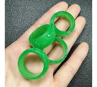 QTYQWC Bague en Jade Vert véritable pour Hommes et Femmes, sculptée à la Main, exquise, Bijoux en Jade, Cadeau en Jade (Ring Size : Inner Diameter16mm)