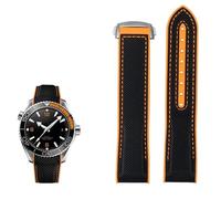 QTYQWC Bande de Montre en Caoutchouc en Nylon de 20 mm 22 mm pour Omega Seamaster Planet Ocean Men Deployant Replain Strap Watch Accessorie Accessorie Silicone Watch