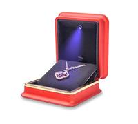 QTYQWC Boîte à Anneau LED LED Engagement Luxury Piano Paint Jewelry Display Display Organizer Boîtes (Couleur: Pink Taille: 7 * 7 * 5cm) (Rose 7.2 * 8,4 * 3,8 cm)