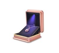 QTYQWC Boîte à Anneau LED LED Engagement Luxury Piano Paint Jewelry Display Display Organizer Boîtes (Couleur: Pink Taille: 7 * 7 * 5cm) (Rose 7.2 * 8,4 * 3,8 cm)