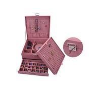 QTYQWC Boîte à Bijoux Boîte à Bijoux à 3 Niveaux Boîte de Rangement Collier Bague Bracelet Boucles d'oreilles Montre Boîte de Rangement de Bijoux Boîte à Bijoux en Velours Organisateur de Bijoux pour