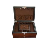 QTYQWC Boîte à Bijoux rétro boîte de Rangement Multicouche Bague Boucle d'oreille Collier Bracelet Montre Petite boîte de Rangement de Bijoux boîte à Bijoux en Bois 11,81 Pouces Accessoires pour la