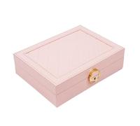 QTYQWC Boîte de Rangement de Bijoux boîte de Rangement de Bijoux Simple Motif de Diamant Maison Collier Bague boîte à Bijoux boîte à Bijoux Simple boîte à Bijoux Rangement de Bijoux(Rose)