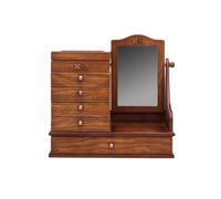 QTYQWC Boîte de rangement de maquillage en bois avec boîte de maquillage de bureau