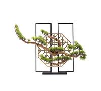 QTYQWC Bonsaï Artificiel Arbre Artificiel Salon de Style Chinois Fausses Plantes Vertes Fenêtres en métal galvanisé Salon Familial et décoration d'étude Arbres artificiels