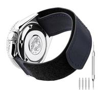 QTYQWC Bracelet de Montre en Cuir réglable pour Homme avec Crochet et Boucle, Bracelet de Montre Tactique Robuste Compatible avec Timex Expedition, Citizen, Moonswatch, Skagen 18 mm 20 mm 22 mm, Bleu