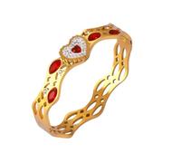 QTYQWC Bracelet en acier inoxydable coloré pour femmes enracinées coquille de pierres cz bracelet bracelet luxe charme bijoux de mariage cadeau de mariage