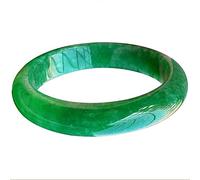 QTYQWC Bracelet jonc en Jade Birman Naturel véritable, jadéite Verte pour Femme, boîte à Bijoux, Cadeau avec Certificat (Couleur : 52 mm)