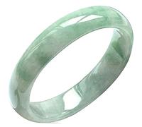 QTYQWC Bracelet jonc en Jade pour Femme, véritable Bracelet en jadéite Verte Naturelle, Bijoux de Style Chinois rétro avec Certificat (Taille : 52 mm)