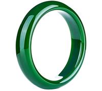 QTYQWC Bracelet jonc en Jade pour Femme, véritable Cadeau Porte-Bonheur Vert Naturel avec boîte à Bijoux (Couleur : Rond 8 mm, Taille : 51-52 mm)