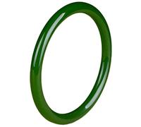 QTYQWC Bracelet jonc en Jade pour Femme, véritable Cadeau Porte-Bonheur Vert Naturel avec boîte à Bijoux (Couleur : Rond 8 mm, Taille : 51-52 mm)
