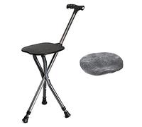 QTYQWC Cane Pliante en Alliage en Aluminium avec Chaise de béquille Non glissée de siège pour bâton de Marche léger âgé avec Un Angle léger et réglable