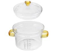 QTYQWC Casquette en Verre avec Couvercle, 300 ML en Verre en Verre à Vapeur à Vapeur en Verre Transparent Nouilles Nouilles à Soupe