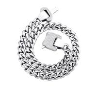 QTYQWC Collier à surface lisse 1420 en or sur 925 Silver 12 mm, chaîne de cou cubaine Moisanite, un cadeau intemporel pour les jalons ou les célébrations élégantes, cadeau de la fête des pères