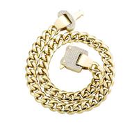 QTYQWC Collier à surface lisse 1420 en or sur 925 Silver 12 mm, chaîne de cou cubaine Moisanite, un cadeau intemporel pour les jalons ou les célébrations élégantes, cadeau de la fête des pères