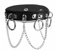QTYQWC Collier de cou réglable en cuir en cuir à mode collier de cou avec de type chaîne de bague un blanc
