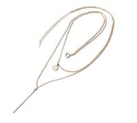 QTYQWC Collier Double Rond en Diamant Clignotant pour Femmes, Longue Bande, chaîne de clavicule, Bijoux Exquis, Accessoires de fête de Mariage, 925