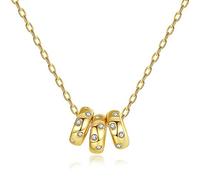 QTYQWC Colliers avec Pendentif en Pierre à Trois Perles pour Femmes, Bijoux Fins, Cadeau, 925