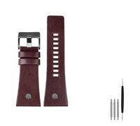 QTYQWC Compatible avec Les Bracelets de Montre Diesel pour Hommes, Bracelets de Montre de Grande Taille P-Olice 26MM 28MM 30MM 32MM, Bracelet en Cuir de Veau véritable Marron Noir