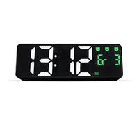 QTYQWC Contrôle d'alarme numérique Date de contrôle Vocal 3 Alarmes Tableau électronique Mode Nocturne Touche Touch Snooze Wall LED Horloges (D)