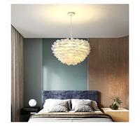 QTYQWC Éclairage intérieur Lustres de Salon Modernes Lampe de Chambre de bébé Fille avec Plumes Décoration de Chambre à Coucher Luminaire Suspendu LED Lustre Moderne à LED (diamètre 80 cm Tricolore)