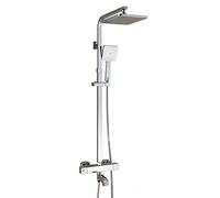 QTYQWC Ensemble de mélangeurs de Douche thermostatique chromée, Kits de Douche en Laiton avec Pomme de Douche aérienne 360 SECHEMENT RABECET SPIPE