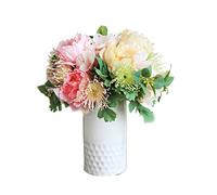QTYQWC Fleur Artificielle Peony Fleur Vase Vase Vase Set Silk Hortensia Bouquet, Family Wedding Decoration Table Centorpiece Bure